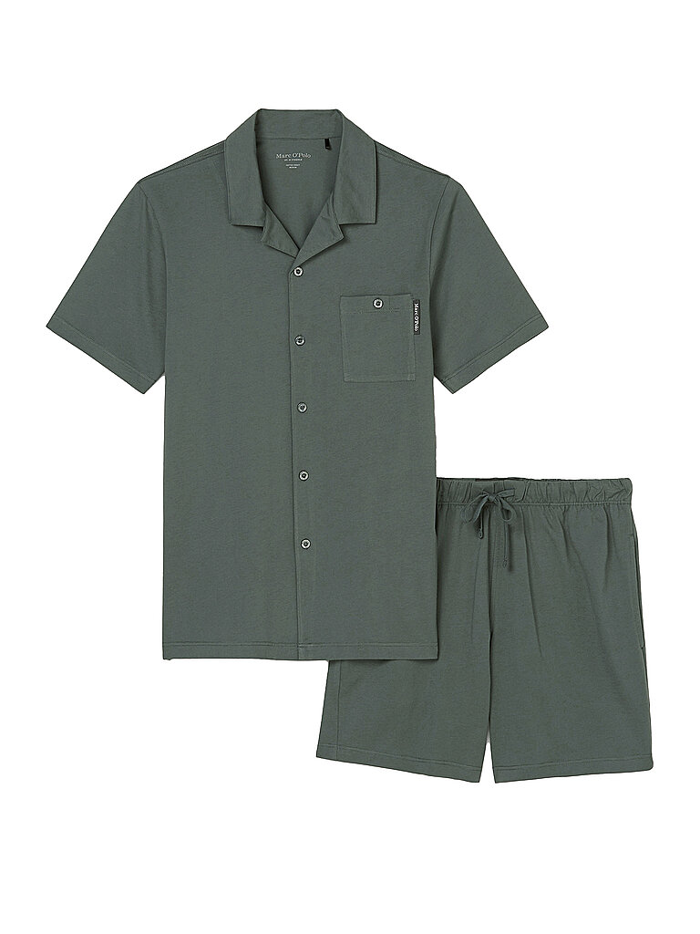 MARC O'POLO Trikotpyjama kurz grün | M